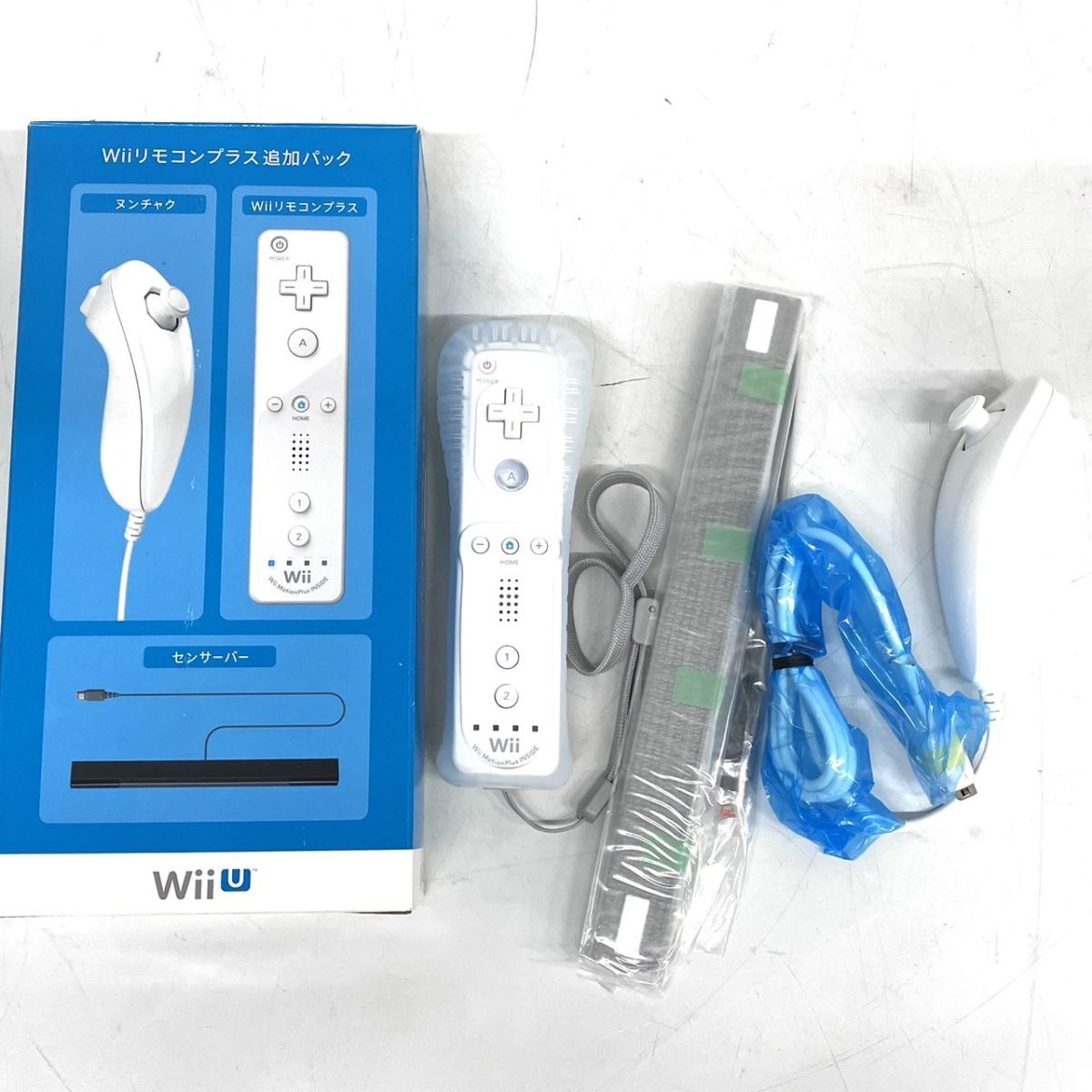 D015-I55-242 任天堂 Wii リモコン 追加パック ヌンチャク RVL-004/Wiiリモコンプラス RVL-36/センサーバー RVL-004 他 箱付き ①_画像1