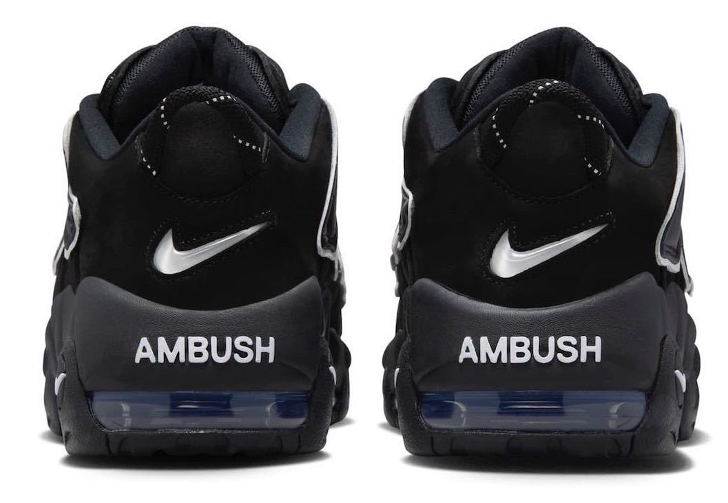 28cm AMBUSH × Nike Air More Uptempo Low Black / White US10 アンブッシュ ナイキ エアモアアップテンポ ロー ブラック Dunk FB1299-001_画像6