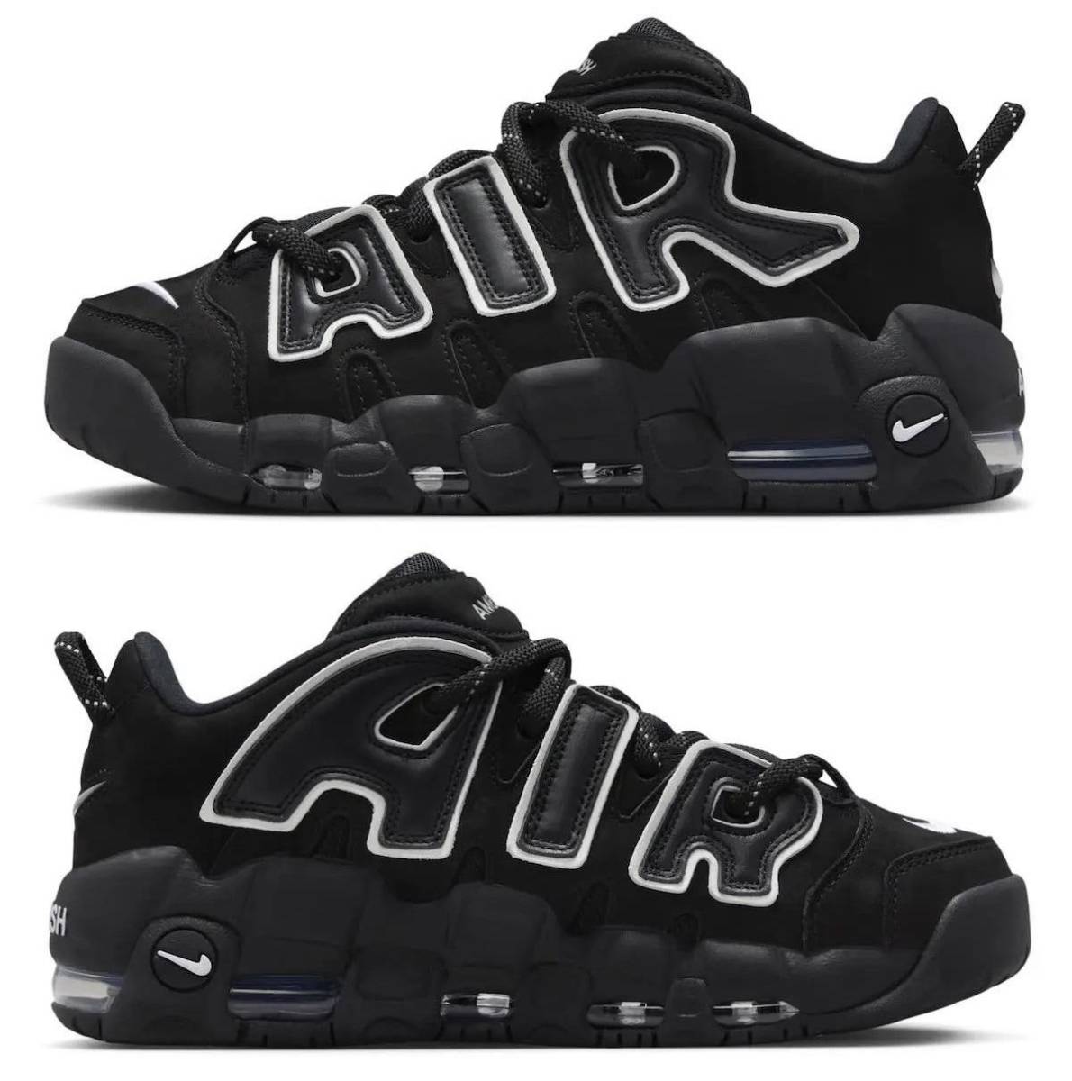 28cm AMBUSH × Nike Air More Uptempo Low Black / White US10 アンブッシュ ナイキ エアモアアップテンポ ロー ブラック Dunk FB1299-001_画像4