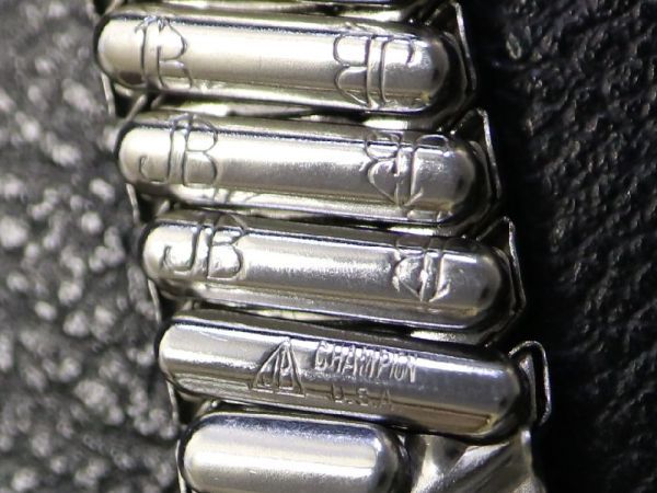 【19.0mm シルバー 直かん】 デッドストック 1940'S～ JB CHAMPION メッシュ エクスパンション バンド ベルト アンティーク 腕時計 ブレス_画像2