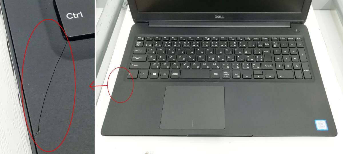 【ジャンク】DELL Latitude 3500 Core i5 8265U メモリ4GB 新品SSD 2.5インチ256GB Windows 10 Pro 64bit ヒビ有【H23122012】_画像3