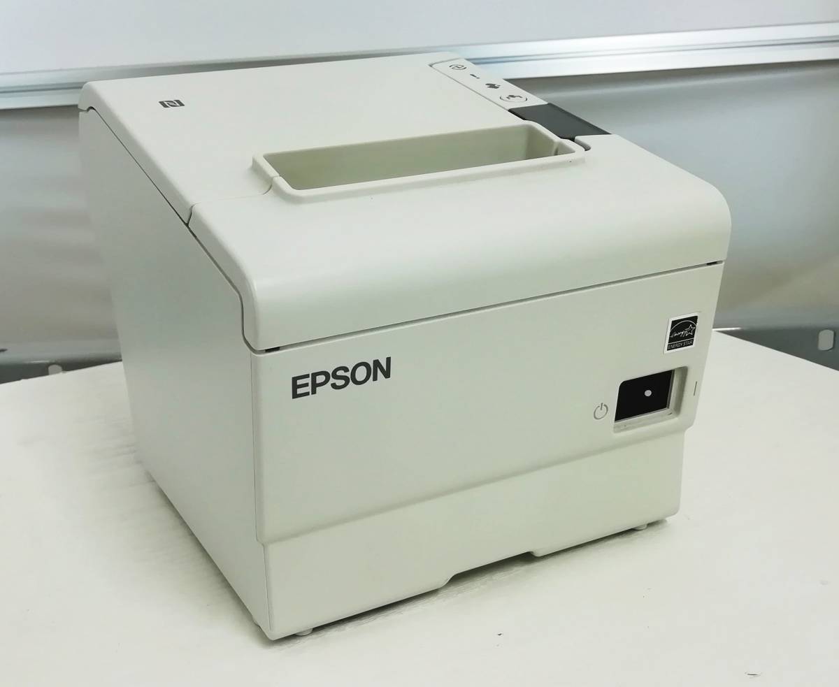 ▼■【交換用サブ機として】EPSON/エプソン TM-T88VI MODEL M338A ホワイト レシートプリンタ USB/LAN/RS-232 ACアダプタ欠品【H23101907】_画像1