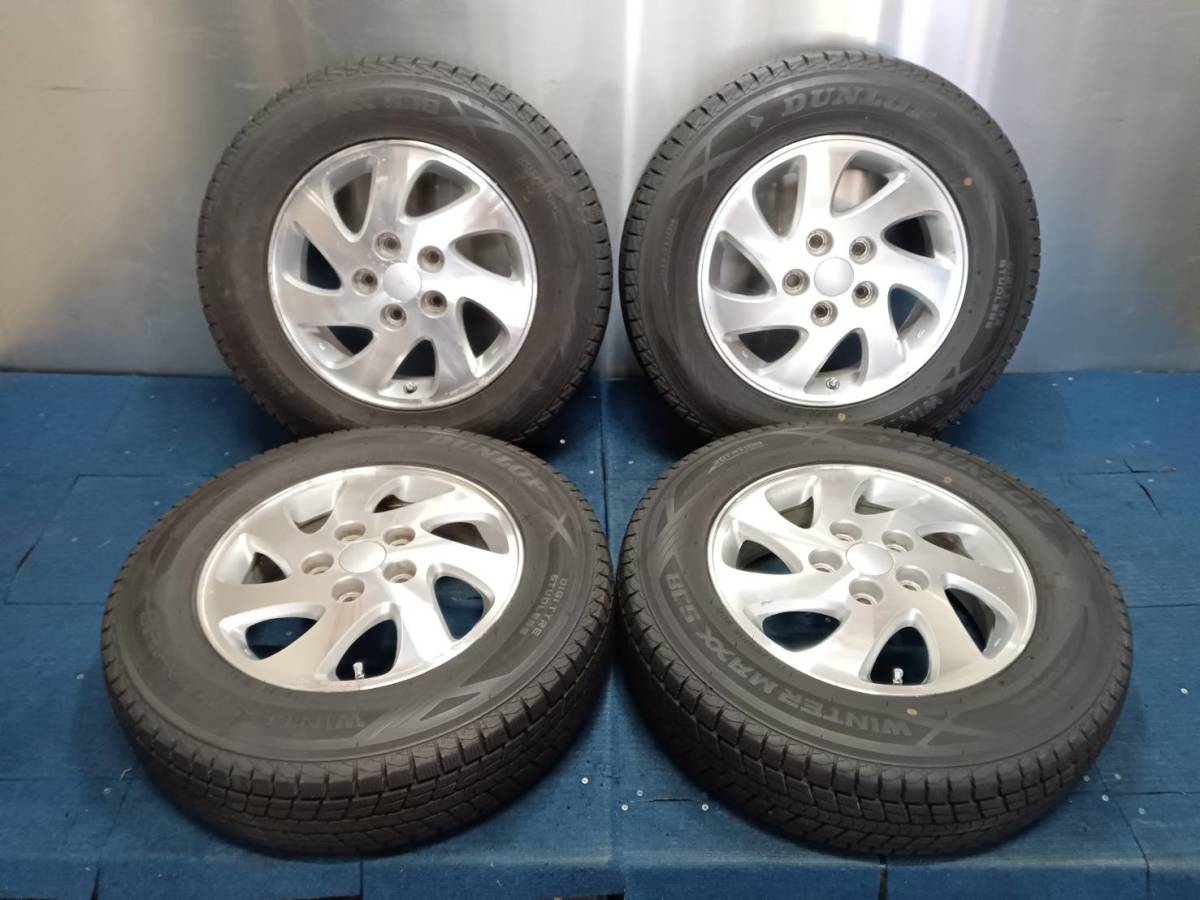 ★8-8.5分山★20年製★ ダンロップ SJ8 175/80R15　ダイハツ テリオスキッド純正 15×5J +50 5H-114.3 4本セット スタッドレス　A1108_画像1