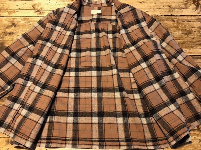 40～50'S ヴィンテージ PENDELETON ペンドルトン ウールジャケット VIRGIN WOOL ブラウン系チェック シェルボタン VINTAGE 中古古着 レア物_画像9