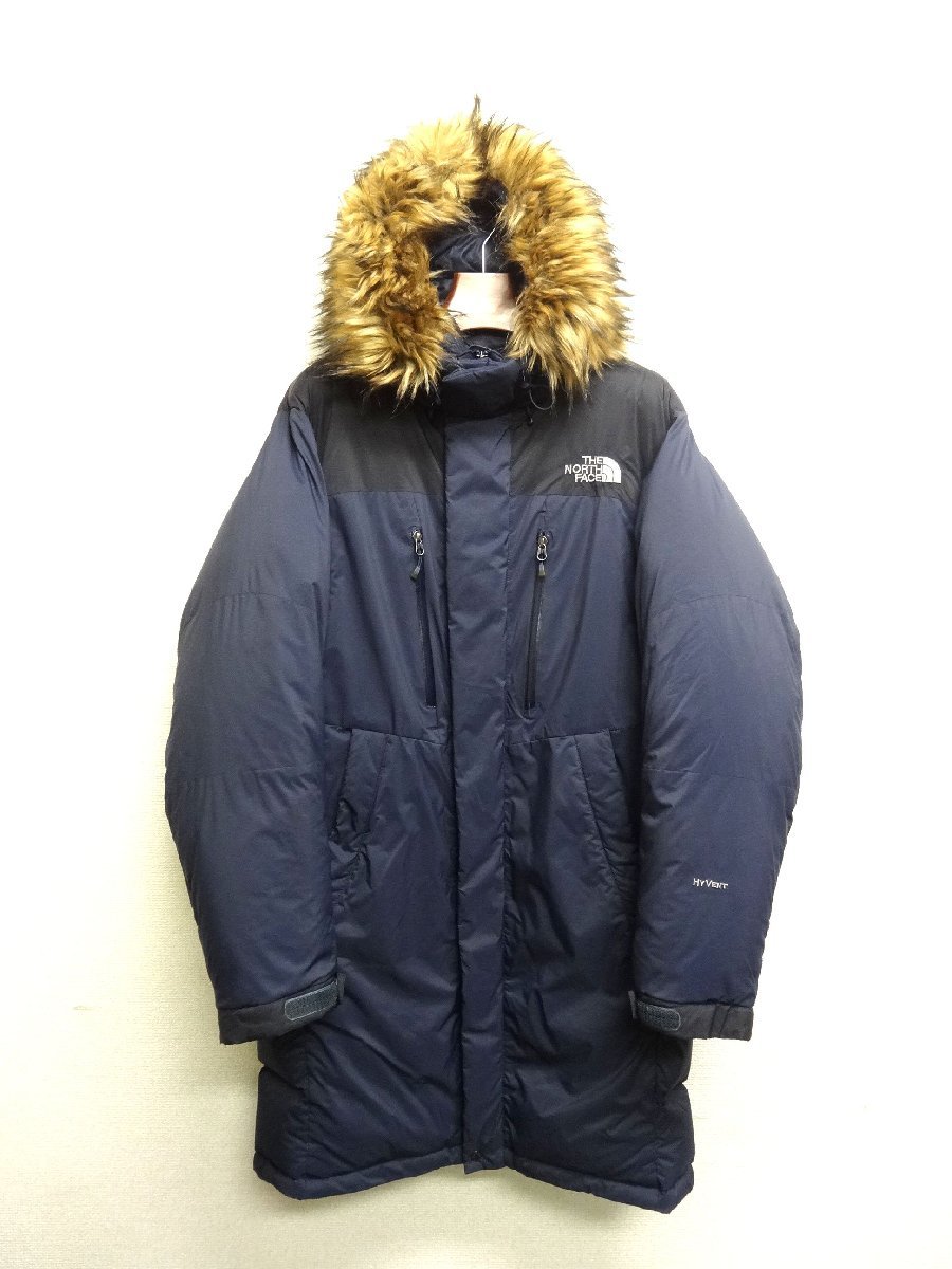 THE NORTH FACE ノースフェイス ハイベント ダウンコート ロング ダウンジャケット メンズ XLサイズ 正規品 ネイビー D5293_画像1