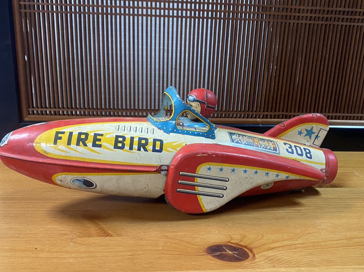 旧家の整理　増田屋 FIRE BIRD ロケットカー ブリキ　アンティークトイ④_画像3