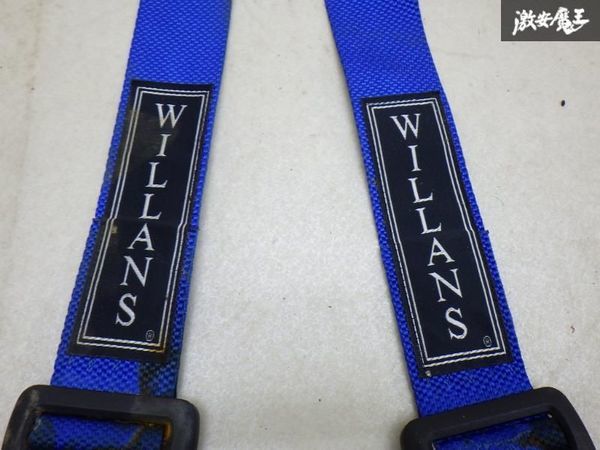 WILLANS ウィランズ 4点式 シートベルト バックル式 右 右側 運転席側 青 ブルー 幅 約5.1cm 2インチ 1995年製 汎用品 即納 在庫有 棚Y-5_画像2