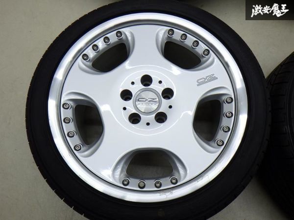 ●OZ Racing OZレーシング オペラ 18インチ 8J 9J +35 PCDS114.3 5H シルバー タイヤ付 245/40R18 クラウン マジェスタ セドグロ 棚S-5_画像4