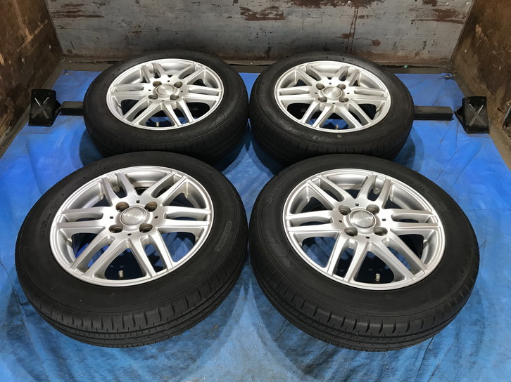 激安即決！タイヤ＋ホイール！LEBEN 14-4.5J 4H/100 ET43 + 155/65R14 中古4本 ピクシス/スペーシア/N-BOX/タント等！HM000826_画像2