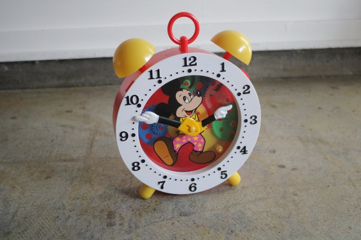 70's エポック ヴィンテージ チックタック時計 ミッキーマウス ゼンマイ式クロックおもちゃ 玩具 ディズニー 昭和レトロ 取説 箱ビンテージの画像5