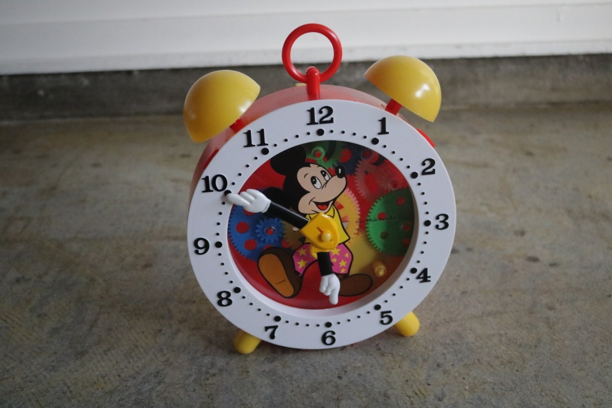 70's エポック ヴィンテージ チックタック時計 ミッキーマウス ゼンマイ式クロックおもちゃ 玩具 ディズニー 昭和レトロ 取説 箱ビンテージの画像9