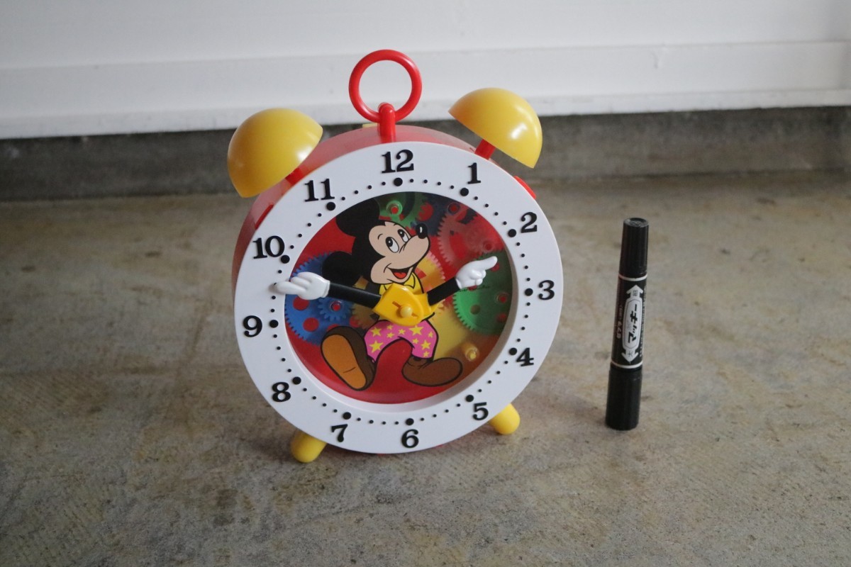 70's エポック ヴィンテージ チックタック時計 ミッキーマウス ゼンマイ式クロックおもちゃ 玩具 ディズニー 昭和レトロ 取説 箱ビンテージの画像8