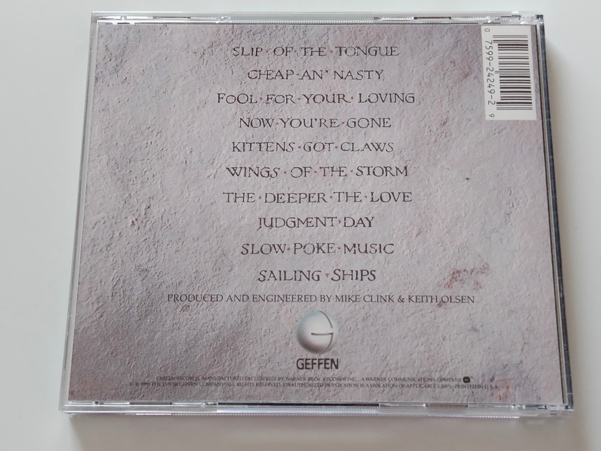 WHITESNAKE / SLIP OF THE TONGUE CD GEFFEN US 924249-2 89年盤,David Coverdale,Steve Vai,Adrian Vandenberg,Rudy Sarzo,Tommy Aldridgeの画像2