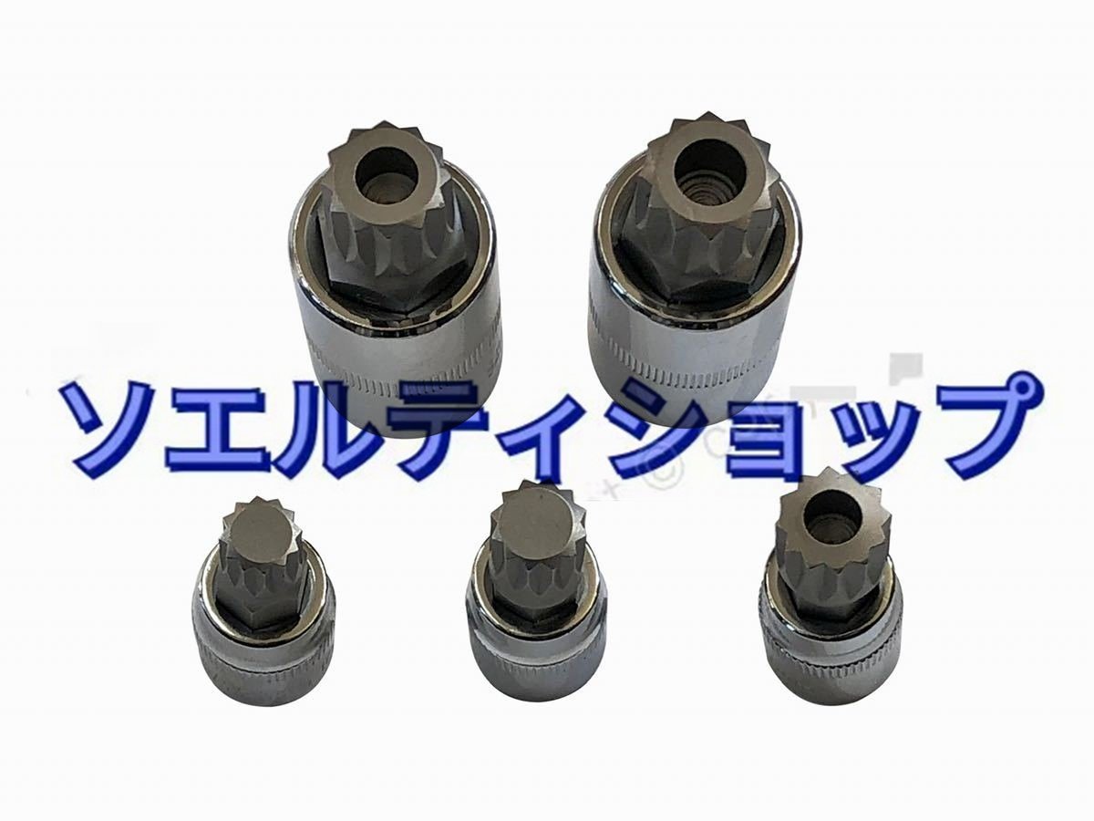 特価★実用トリプルスクエア スプライン 12ポイント BIT ビット ソケット セット 10本 ケース付 SST 特殊工具 輸入車 バイク 整備_画像5