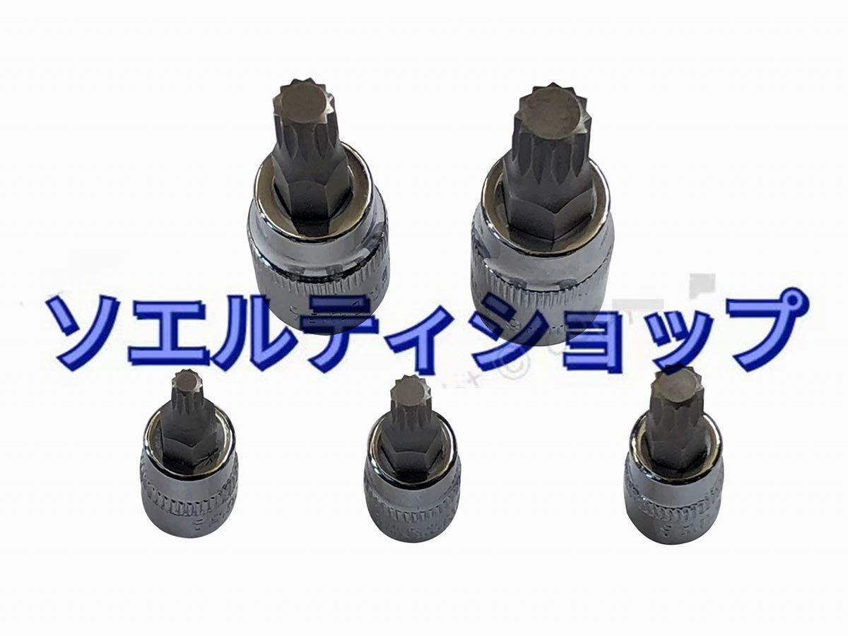 特価★実用トリプルスクエア スプライン 12ポイント BIT ビット ソケット セット 10本 ケース付 SST 特殊工具 輸入車 バイク 整備_画像4