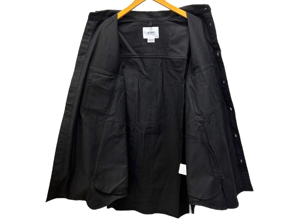 WTAPS (ダブルタップス) 22AW L/S COTTON TWILL 長袖 シャツ コットンツイルシャツ ４ 黒 ブラック メンズ/027_画像3