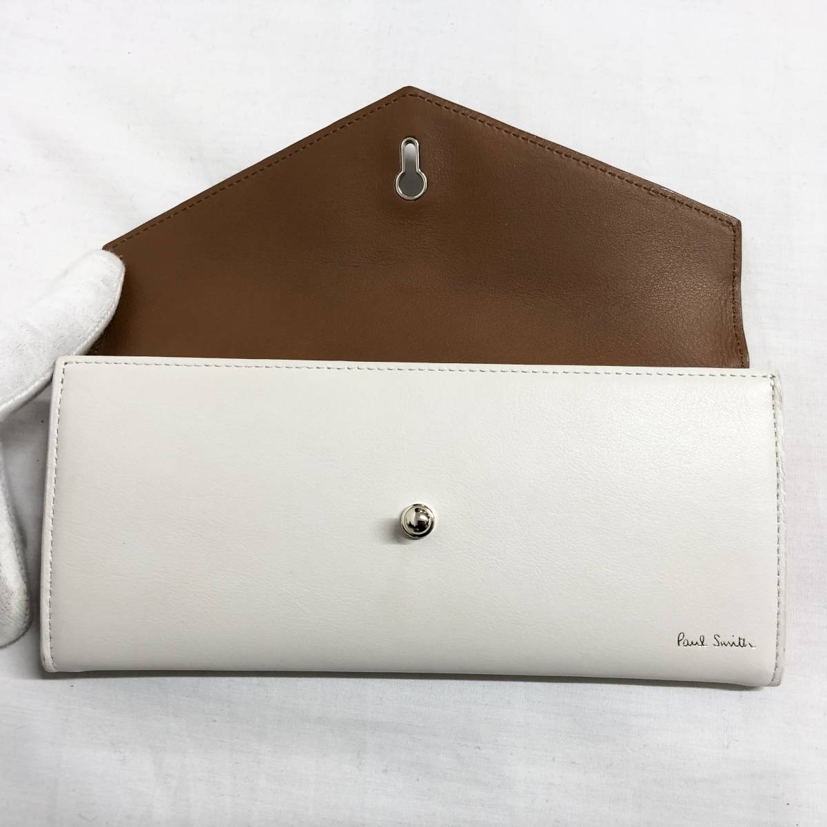 ○★新品未使用　Paul Smith (ポールスミス)　キーホールエンベロープ　長財布　アイボリー★○