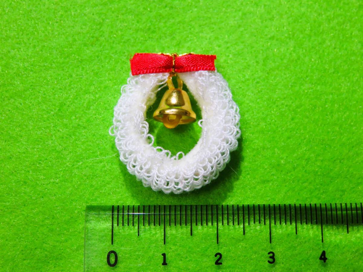 [ knitted lease 8 piece ] white & green * Christmas wreath * made in Japan * Nara prefecture production * bell miniature green white ..... green white 