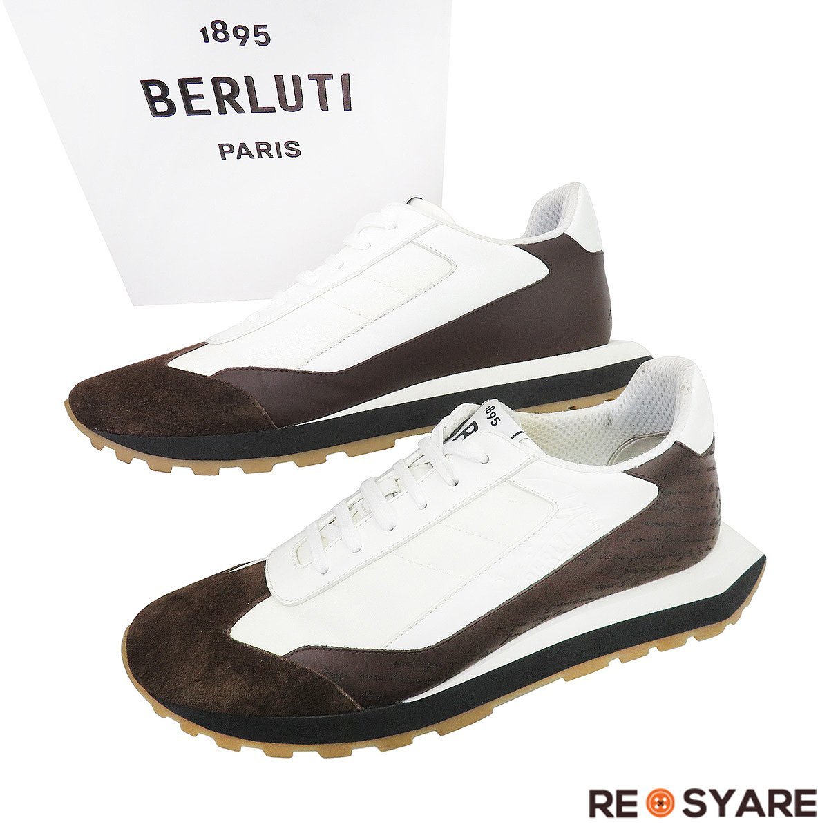 BERLUTI ベルルッティ 2021 FLY フライ カリグラフィ レザー レースアップ スニーカー シューズ 箱付き 46086_画像1