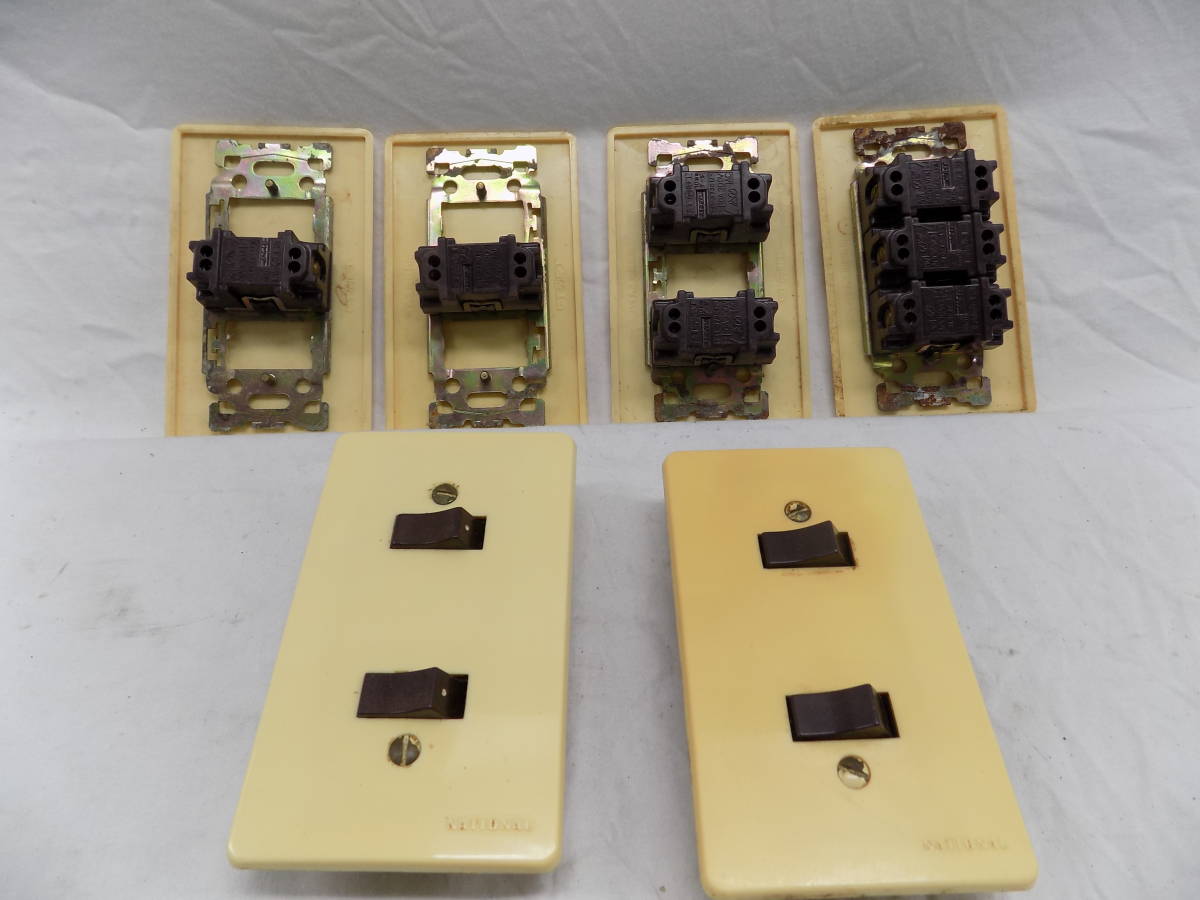 ナショナル製NATIONAL 電気スイッチ松下電工6個セット 当時物 ナショナル製NATIONAL 電気スイッチ松下電工6個セット 当時物