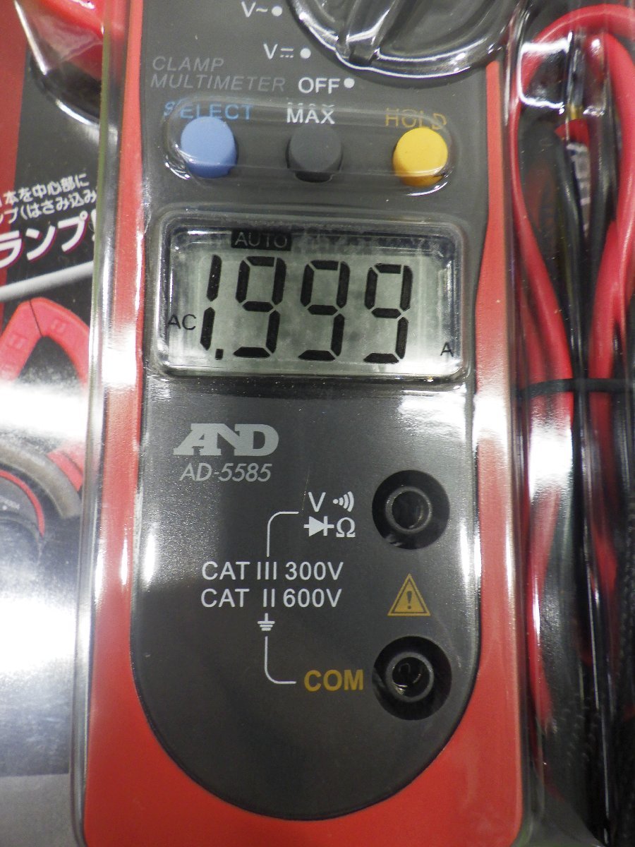 未使用品かも★A&D クランプメーター マルチメーター データホールド機能付 AD-5585 交流電流 測定 工具 エー・アンド・デイ 中古品 231214_画像4