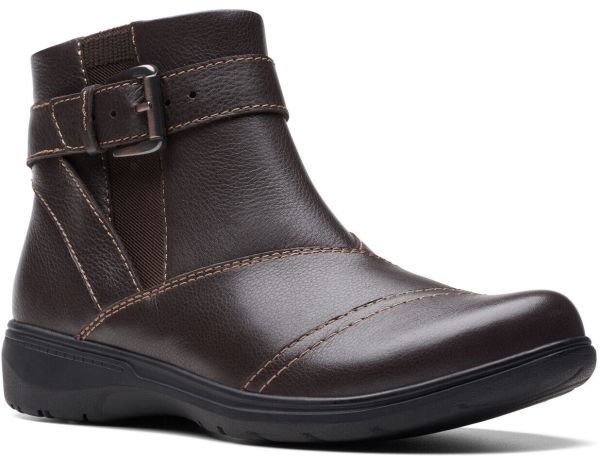 Clarks 28.5cm ботинки кожа темно-коричневый легкий боковой молния каблук офис спортивные туфли Chelsea туфли-лодочки AAA194