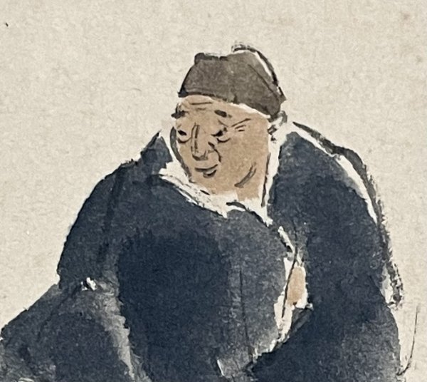 ［真作］小林五浪 作「良寛画賛 辞世の句」絹本 人物画 日本画 絵画 日本美術 掛軸 共箱 タトウ Ｔ121918_画像9