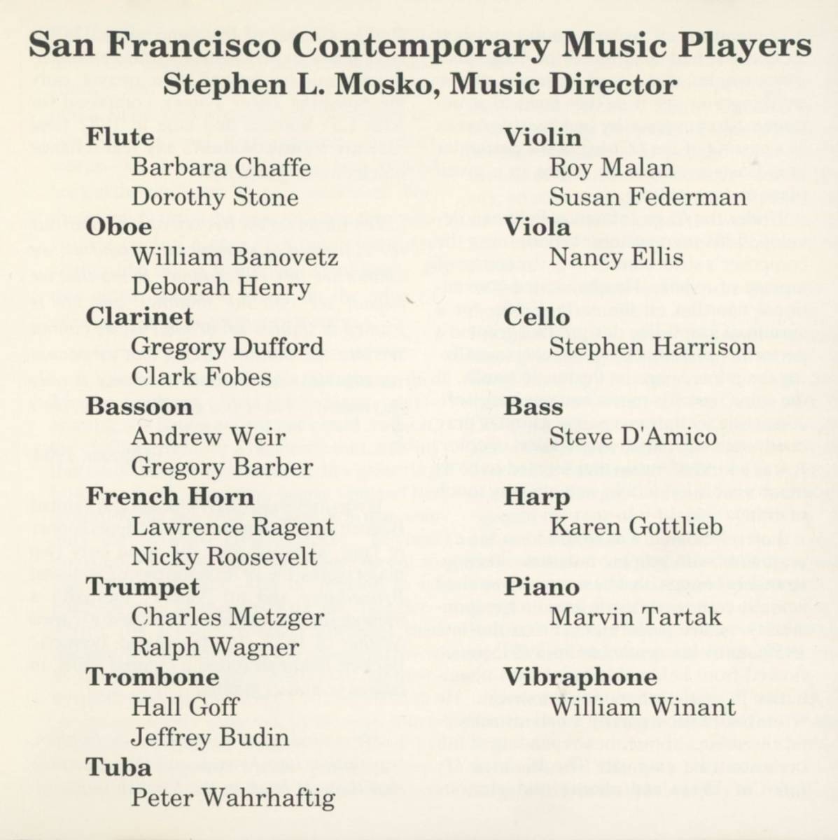 Morton Feldman - For Samuel Beckett; San Francisco Contemporary Music Players, Stephen Mosko ; Newportの画像8