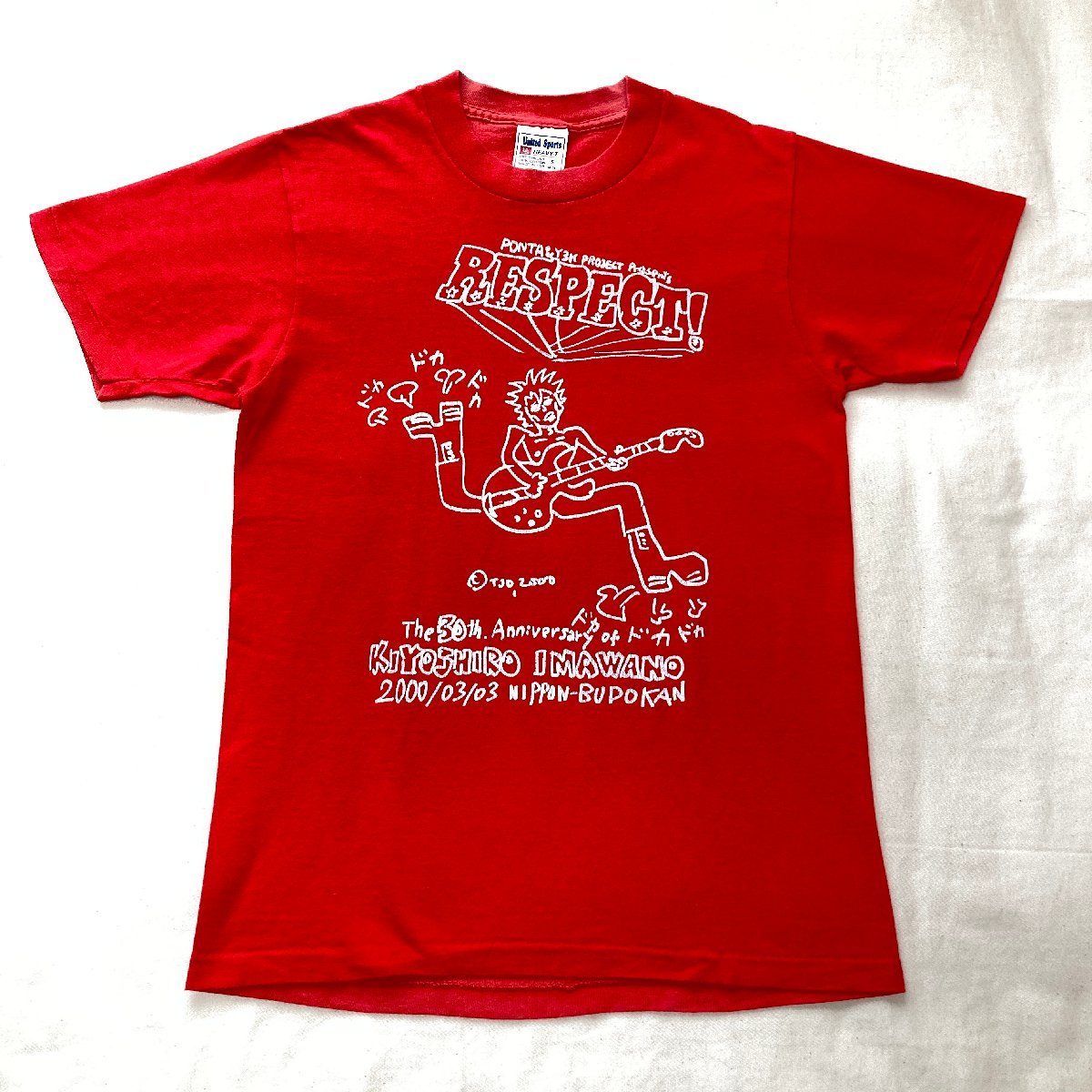 忌野清志郎　The 30th Anniversary　2000/3/3　日本武道館　USA製 プリント Tシャツ　レッド/赤　S