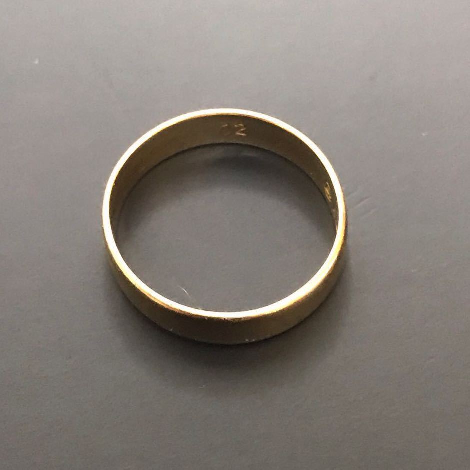 K18 シンプル リング 指輪 造幣局検定入り 約2.2g サイズ12号ゴールド うぶ品_画像5