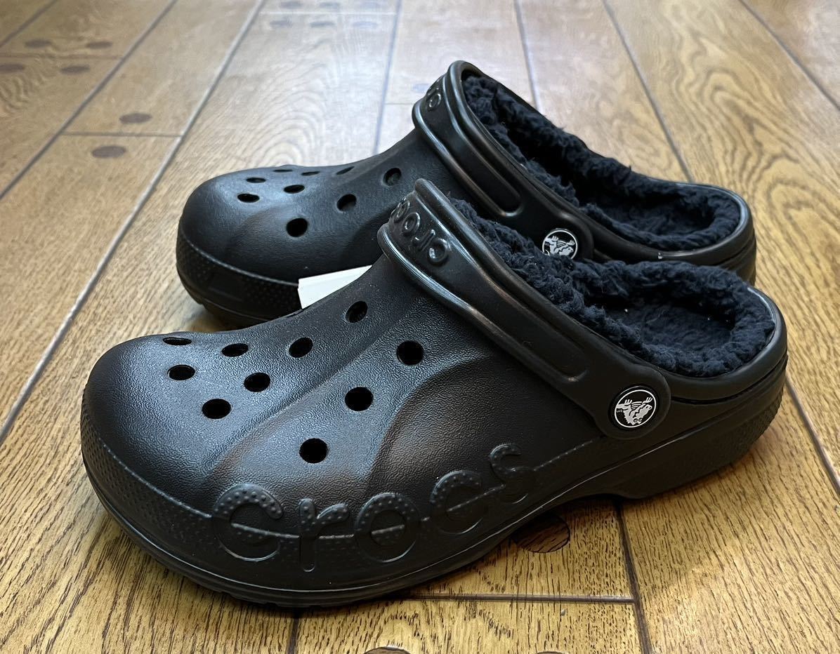 【新品】26cm ボア付き クロックス バヤ ラインド クロッグ ブラック crocs_画像1