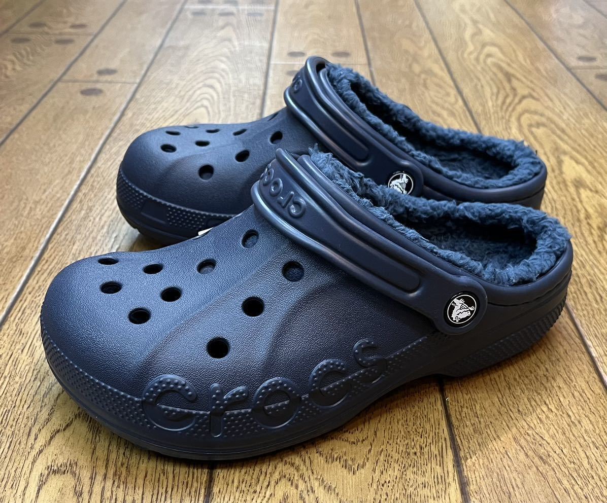 【新品】26cm ボア付き クロックス バヤ ラインド クロッグ ネイビー crocs_画像1