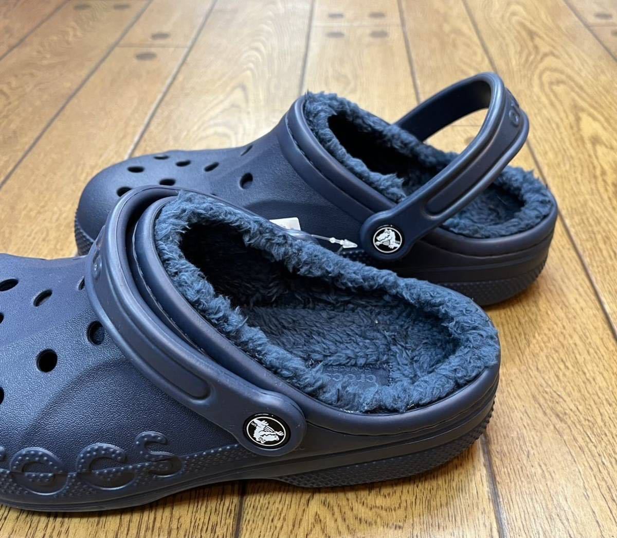 【新品】27cm ボア付き クロックス バヤ ラインド クロッグ ネイビー crocs_画像3