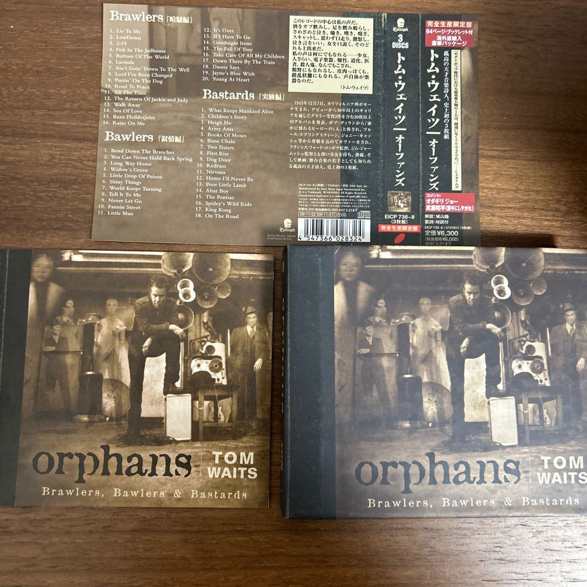 【完全生産限定】TOM WAITS orphans トム・ウェイツ オーファンズ Brawlers Bawlers & Bastards 3枚組 94ページ・ブックレット付 【帯付】_画像1