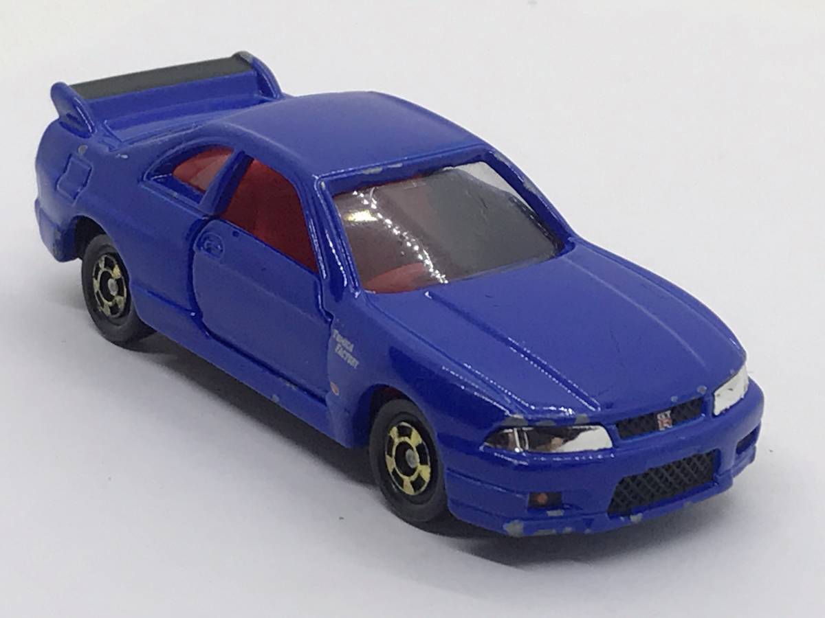つ3★トミカ ミニカー 日産 スカイライン GT-R R33ブルー青赤内装組み立て工場 第1弾 トミカファクトリー1995S=1/60_画像4