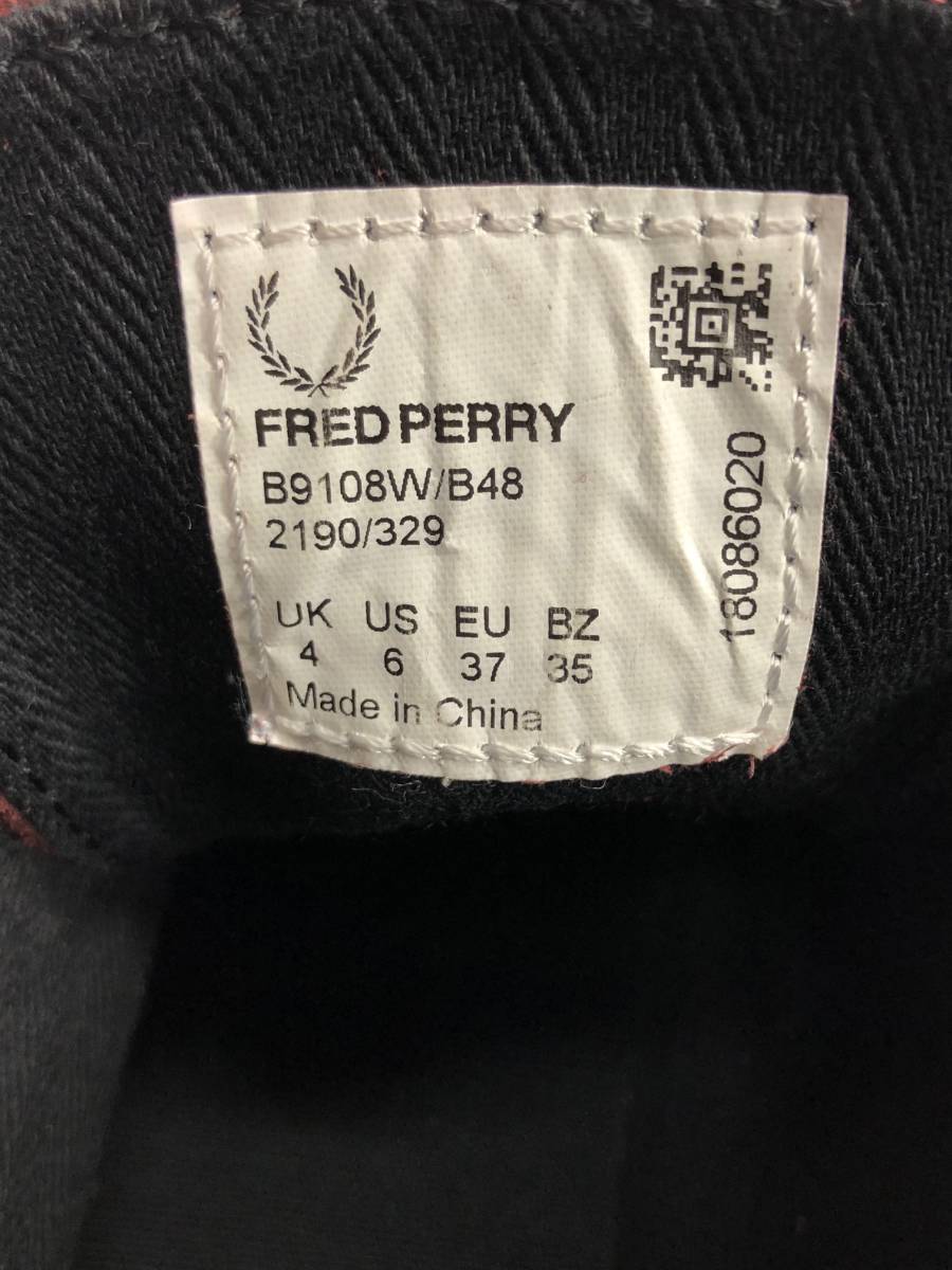 【良品】FRED PERRY フレッドペリー B9108W スニーカー ブーツ 23cm_画像6