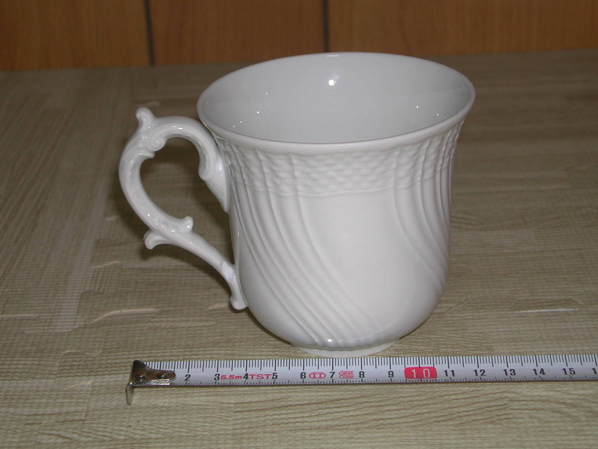 未使用 リチャードジノリ Richard Ginori モーニングカップ ベッキオホワイト Morning Cup コップ 陶器 硬質白磁ミルク コップ 朝食_画像1