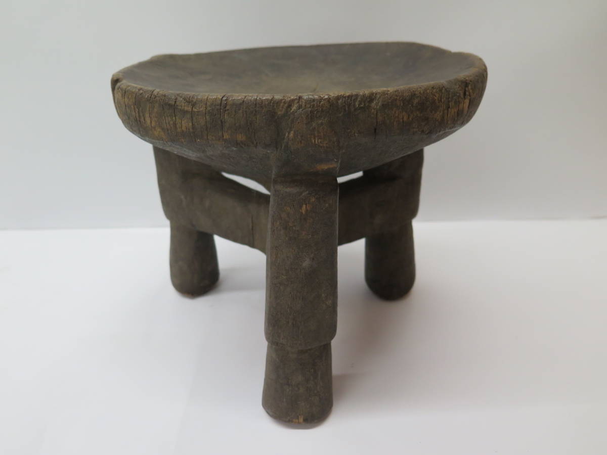  Africa. tree carving chair 3ps.@ legs stool Vintage 