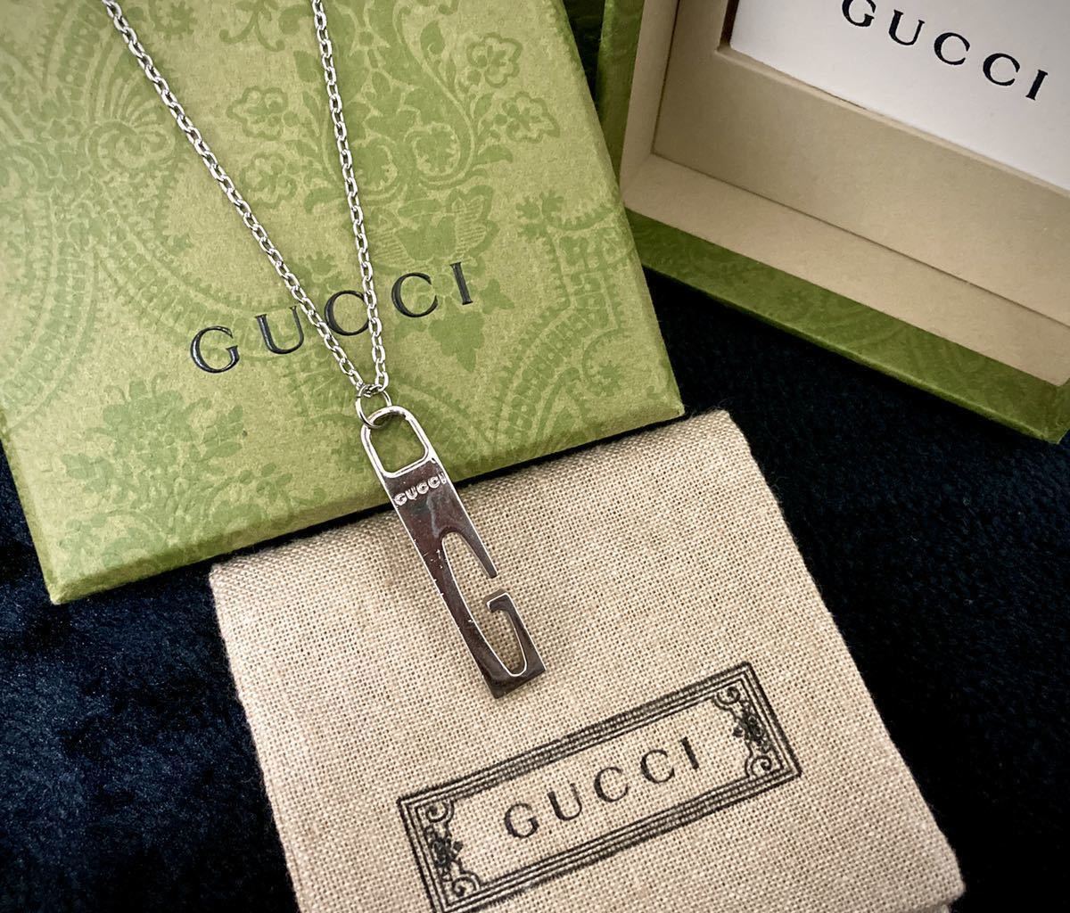 [ prompt decision / postage included ]GUCCI/ Gucci diecutting katanuki /G cut tag / cut out necklace / pendant 