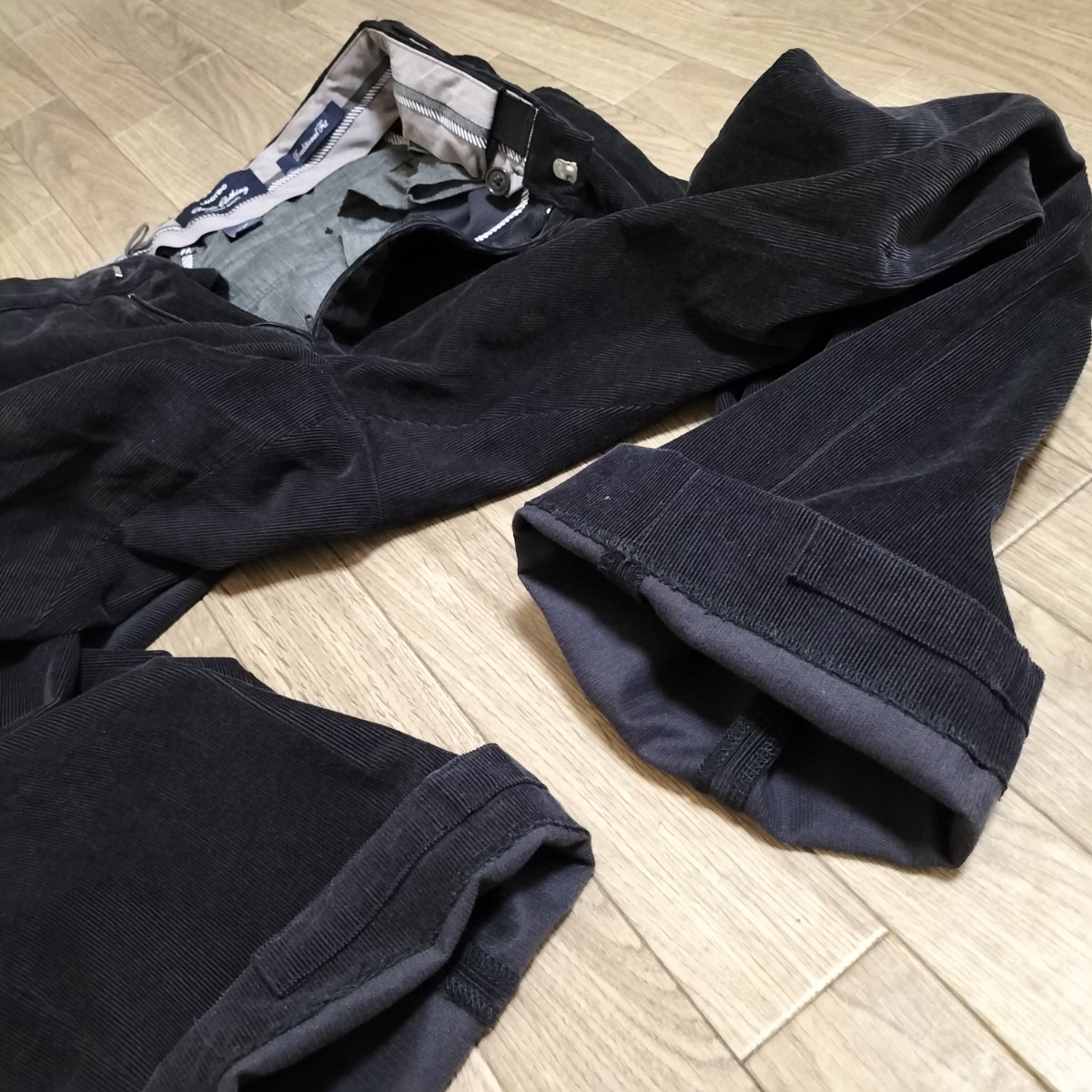 ★LANDS'END Classic Clothing コーズ コーデュロイ パンツ スラックス ボトムス ブラック 黒 メンズ W88 ランズエンド ブランド古着 USED_画像5