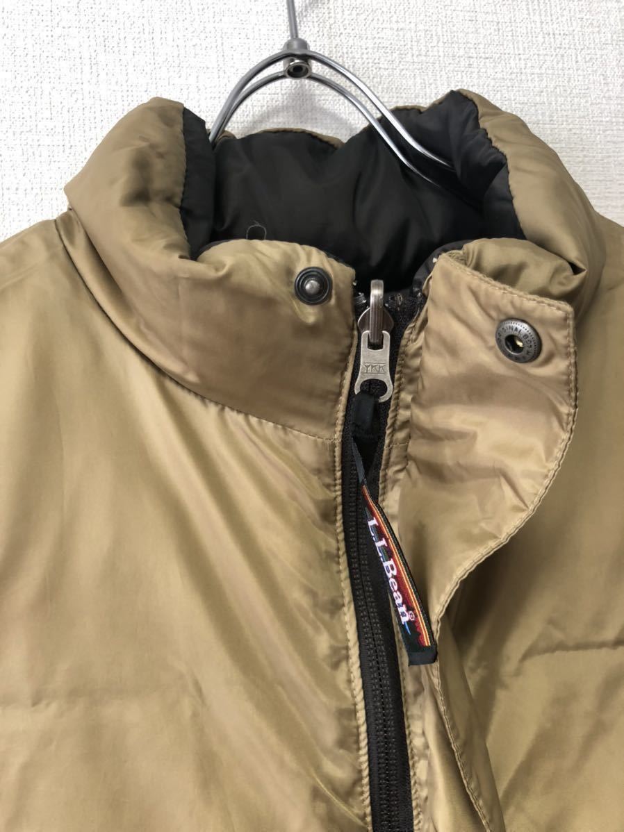 90's XL L.L.BEAN VINTAGE DOWN VEST エルエルビーン ビンテージ リバーシブル ダウン ベスト ジャケット 黒 ブラック カーキ コーチ 80s_画像8