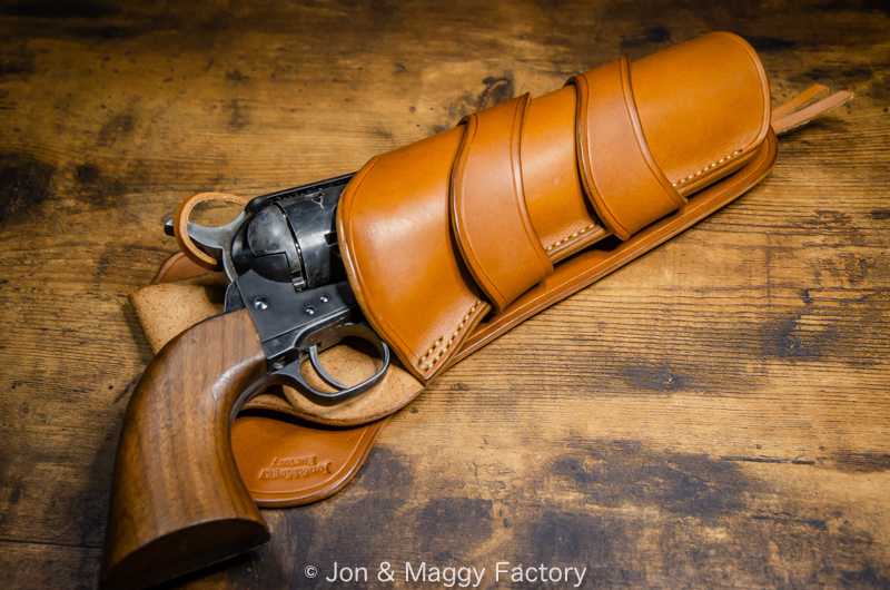 （アーティラリー・ブラウン）ピースメーカー SAA用 ホルスター【Jon & Maggy Factory】 ウエスタン レザー 革_画像の銃は付属しません。