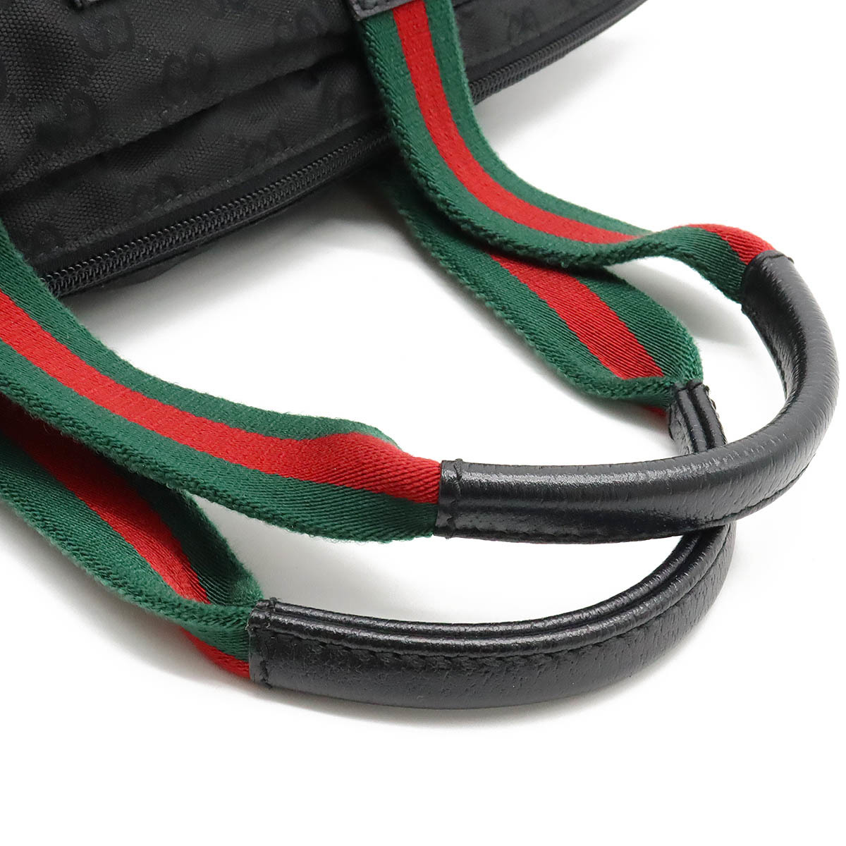 GUCCI グッチ GGキャンバス シェリーライン トートバッグ ハンドバッグ レザー ブラック 黒 レッド 赤 グリーン 緑_画像4