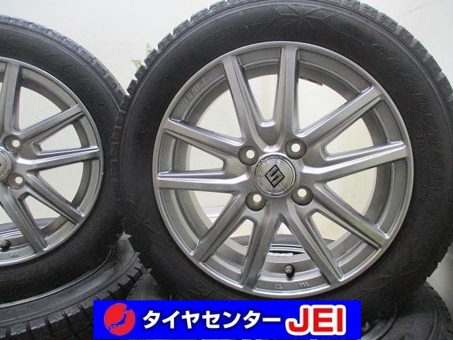 14インチ アイスナビ6 155/65R14 4.5J+45 100 軽自動車 中古スタッドレスタイヤアルミホイール【4本セット】 送料無料(SA14-3880）_画像1