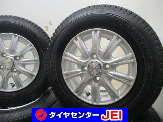 12インチ 145R12 6PR 4J+42 100 軽トラ/軽バン VL1 中古スタッドレスタイヤホイール4本セット送料無料(SA12-3905)_画像1