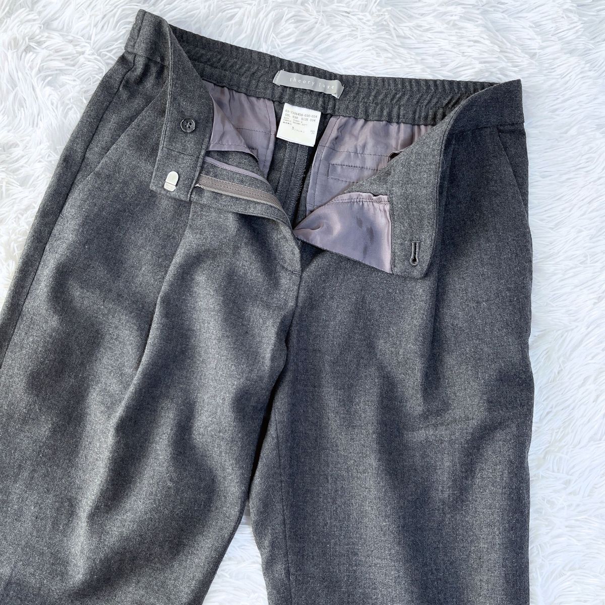 theory luxe セオリーリュクス ウールサキソニータックパンツ theory luxe セオリーリュクス ウールサキソニータックパンツ