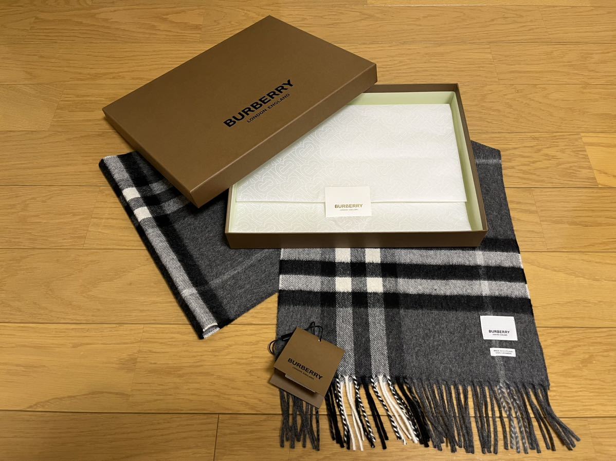 BURBERRY バーバリー マフラー カシミア100％ タグ付き未使用品-