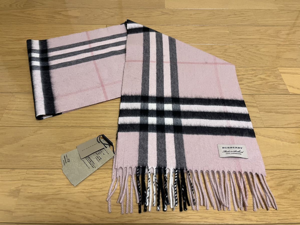 BURBERRY バーバリー マフラー カシミア100% タグ付き未使用品 BURBERRY バーバリー マフラー カシミア100% タグ付き未使用品