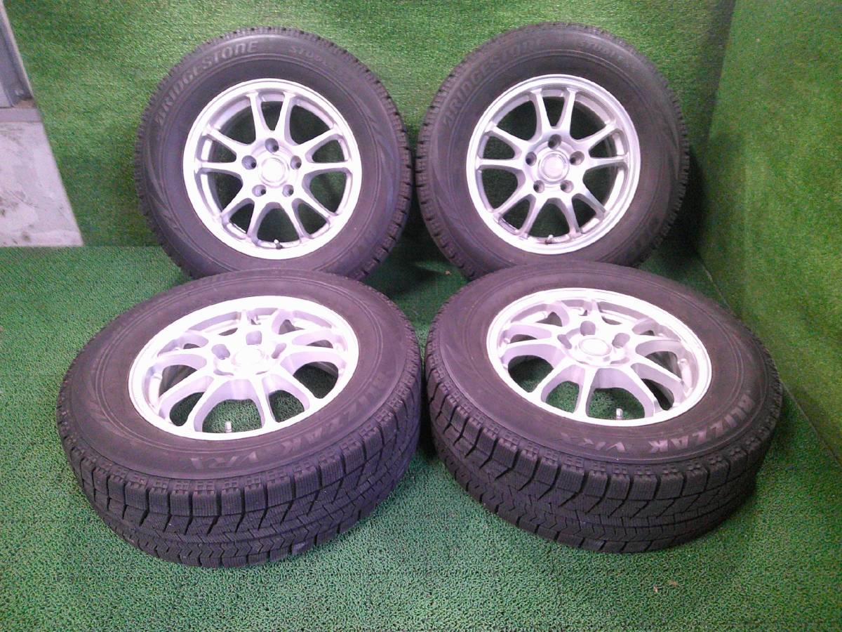 エスティマ等に!! BS ECOFORME 215/65R15 15x6J PCD114.3 VRX 冬タイヤ 溝有 売切!!_AS1126-2