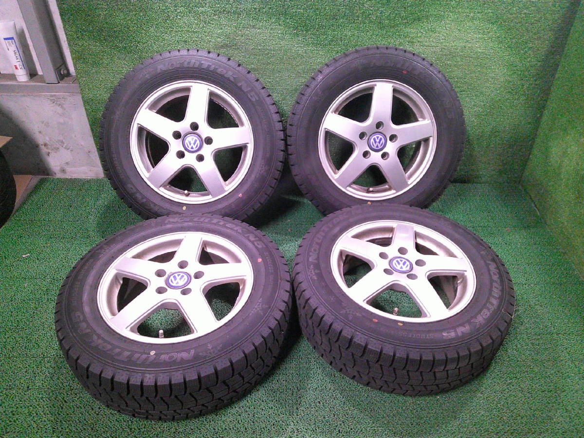 ゴルフに!! VW純正AW 15x6J オートバックス 195/65R15 PCD112 2022 冬タイヤ 売切!!_FN1130-1